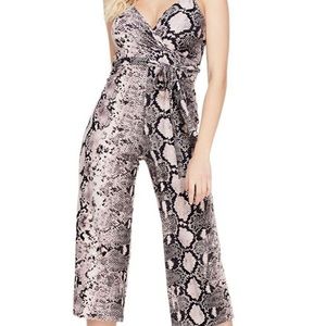 Snakeskin capri jumpsuit